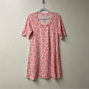 Mahi‎ Gold Size Extra Large Pink and White T Shirt Dress